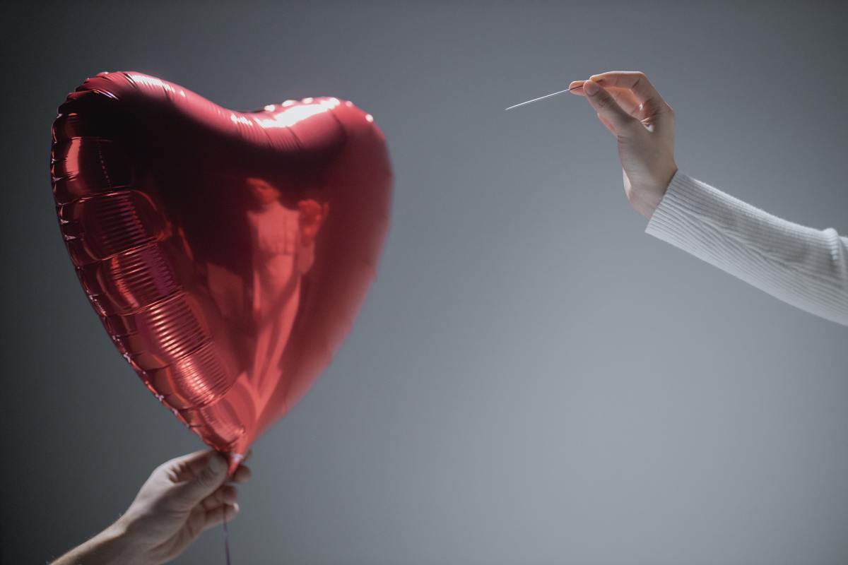 Heart Disease Prevention Metaphor Balloon and Needle